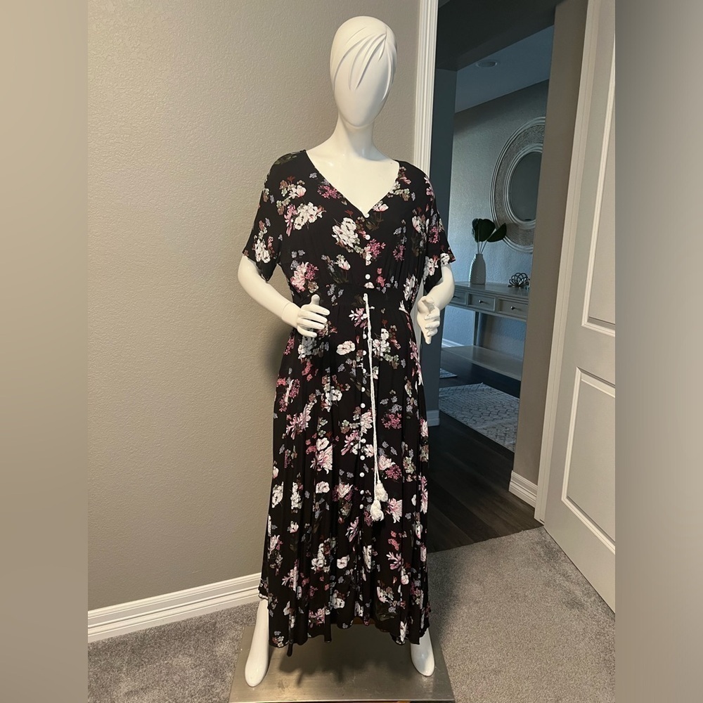 V Fashion Women's Floral Maxi Dress Button Up Split
Long Beach Dress size XXL